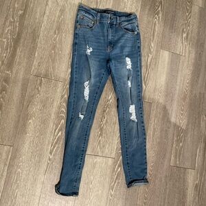Aeropostale Ripped Skinny Jeans in Blue Size 6 Short